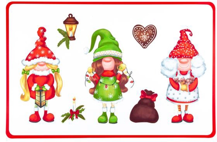 Christmas Plastic Placemat Elves 28.5 × 44 cm
