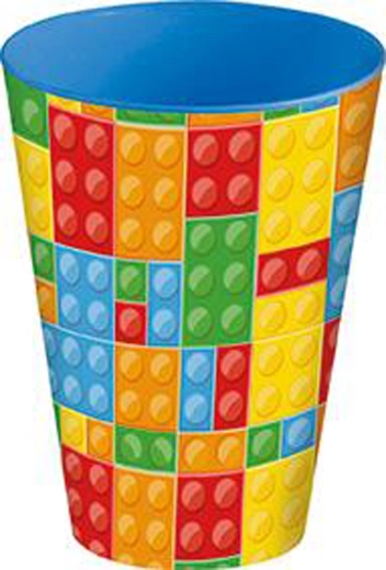 Plastikinis puodelis 430 ml su kauliukų motyvu