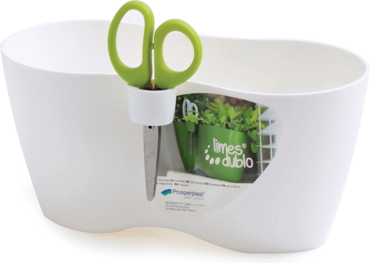 LIMES DUBLO Planter with Scissors 25 cm – White
