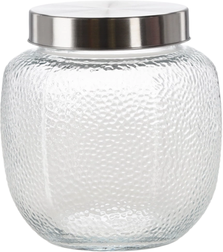 Glass food storage jar 1.8 l with metal lid