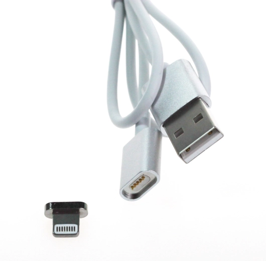 Magnetic Lightning Cable MyMax, Silver, 1 m