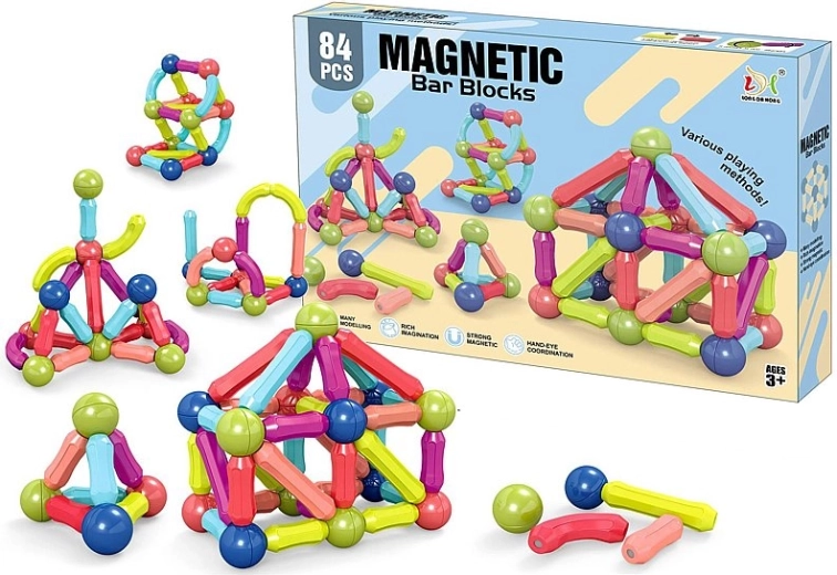 3D Magnetic Building Set – 84-Piece Set