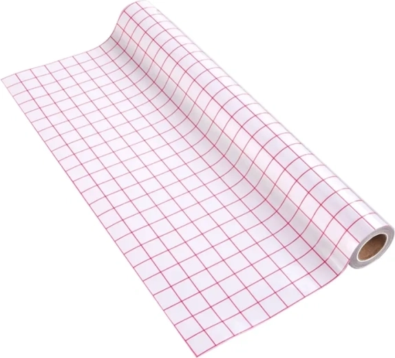 Perkėlimo juosta HTVRONT 30,5 × 300 cm su raudonu tinkleliu