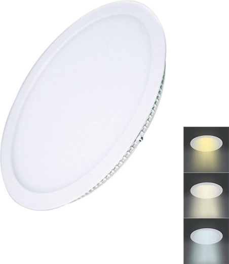 Solight apvalus LED mini skydelis įleidžiamoms luboms, CCT, 12 W