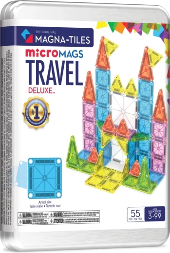 Magna-Tiles travel magnetic building set microMAGS Travel Deluxe (55 pieces)