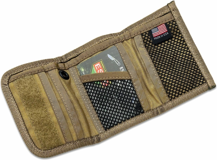 ESEE Tri‑Fold Desert Tan Cordura piniginė su RFID blokavimu