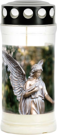 Grave candle Provence with heart – lasts 4 days