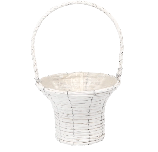 White wicker flowerpot cover (basket) 32 × 52 cm - 1 piece