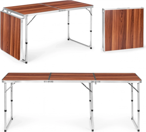 Sulankstomas turistinis stalas su rudu stalviršiu 180 × 60 cm MULTIGARDEN