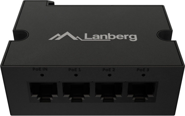 Lanberg PoE extender switch for DIN rail 1× PoE in / 3× PoE out (Fast Ethernet, 30 W)