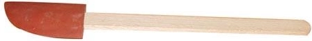 Rubber kitchen spatula with wooden handle 26 cm, red