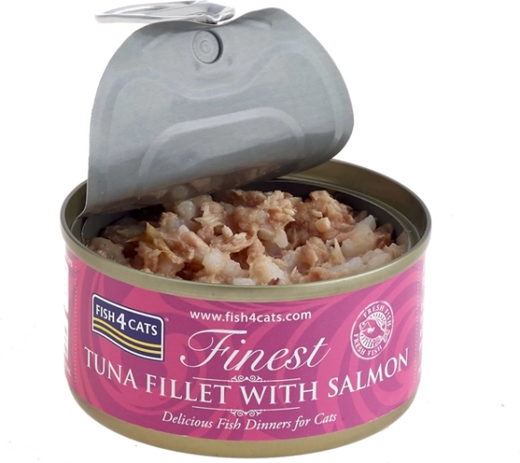 Konservai katėms Fish4Cats: tunas su lašiša 70 g