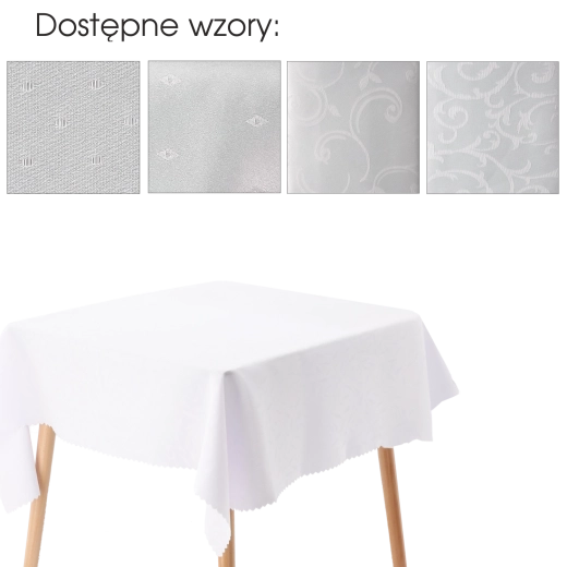 Baltas vandenį atstumiantis poliesterio staltiesė 130 × 160 cm