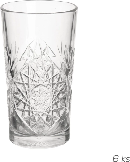 Hobstar stiklinės 355 ml, skaidrios, 6 vnt. rinkinys