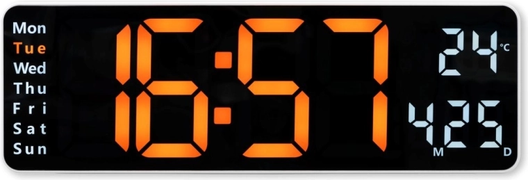 Santa Cruz Electronic Wall Clock with LED Display