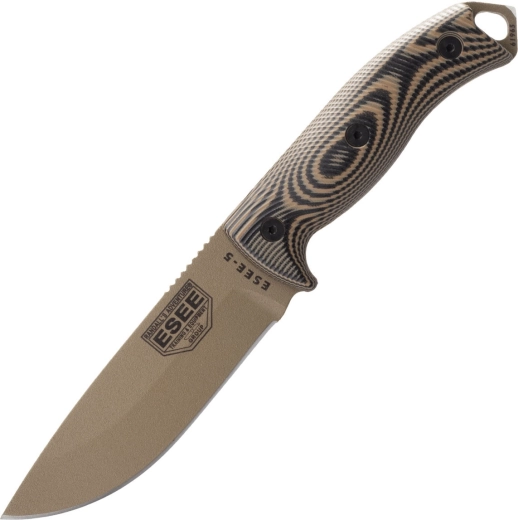 ESEE Model 5 išgyvenimo peilis 13,2 cm, Dark Earth, G10, Kydex dėklas