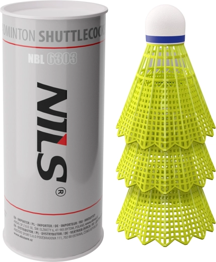 Badmintono kamuoliukai NILS NBL6303 – nailoniniai plunksneliai, 3 vnt.