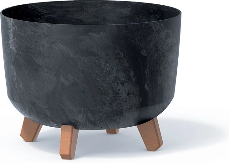 Planter with concrete effect 29 cm anthracite