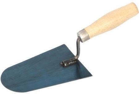 Steel Brick Trowel, Rounded 160 × 110 mm with Wooden Handle