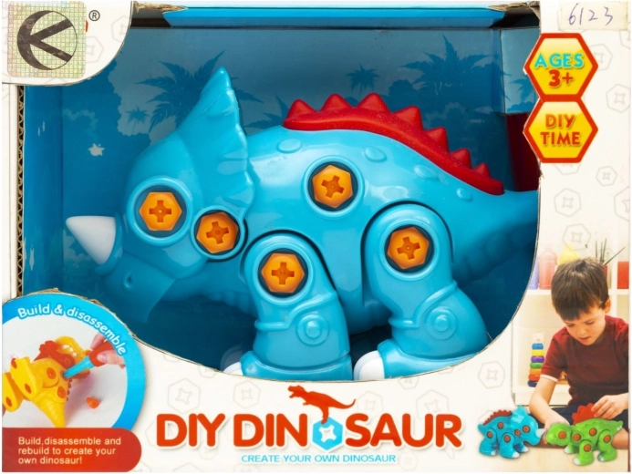 Colorful screw-together dinosaur - 1 piece
