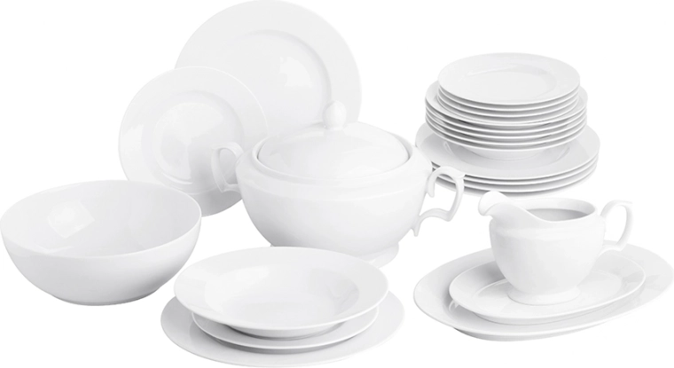 MariaPaula Klasyka Dinnerware Set, White, 23-piece for 6 people