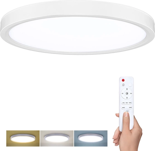 Solight LED ceiling/wall light Estela White with remote control, 60 W, 4500 lm, 50 cm, dimmable, CCT 3000–6500 K