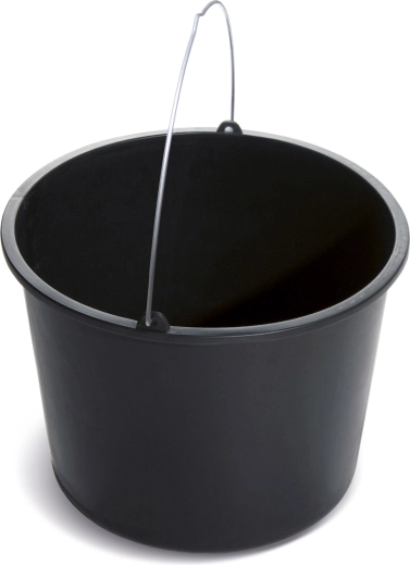 Statybinis kibiras 5 l juodas su metaline rankena
