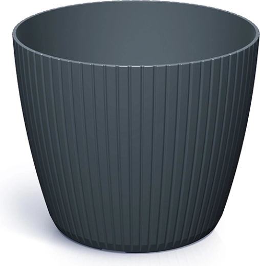 Lamia Anthracite Planter 15.8 cm – elegant plastic cover for indoor and outdoor use