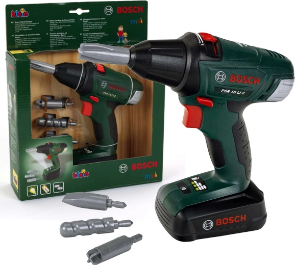 Vaikiškas akumuliatorinis gręžtuvas Bosch II su šviesa nuo Klein