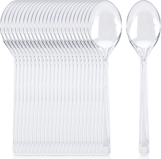 Daugkartinio naudojimo plastikiniai šaukštai 17,5 cm, 25 vnt.