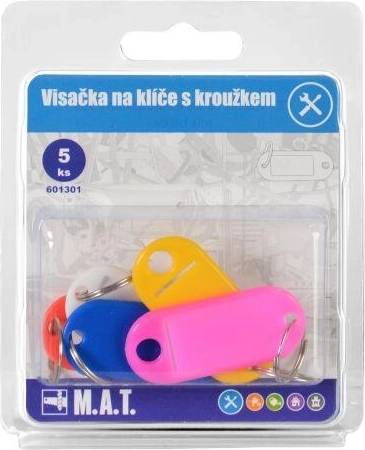 Raktų žymekliai su žiedeliu, spalvų miksas (5 vnt.)