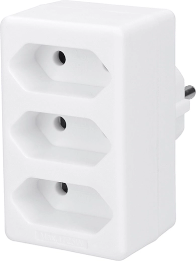 Solight 3-outlet adapter, type C Euro, white