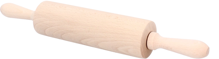 Wooden rolling pin with rotating barrel from beech wood 38 cm