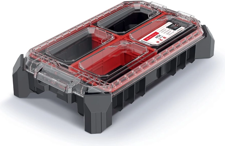Modulinis organizatorius MSX 36,8 × 22,8 × 7,7 cm su permatomu dangčiu