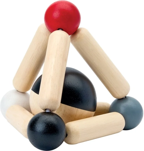 PlanToys kontrastinis barškutis ir kramtukas Triangle