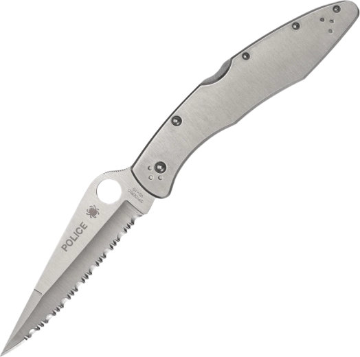Spyderco Police model kišeninis sulankstomas peilis 10,7 cm, dantyta geležtė, VG-10