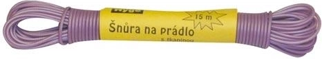 Skalbinių virvė 10 m su plastikine danga, spalvų miksas