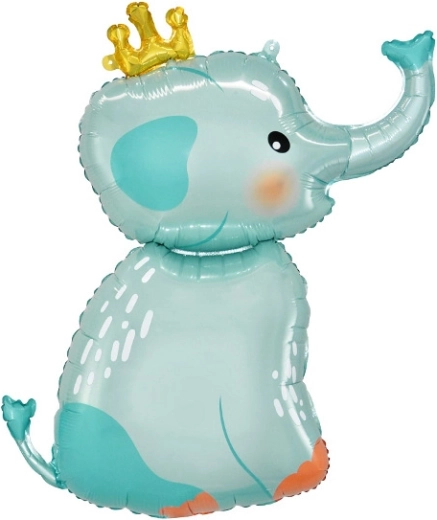 Foil Balloon Elephant with Crown