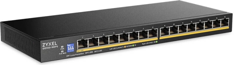 Zyxel gigabit unmanaged switch GS1100-16EPS with PoE (16 ports)