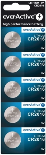 Ličio saginės baterijos EverActive CR2016, blisteris 5 vnt.