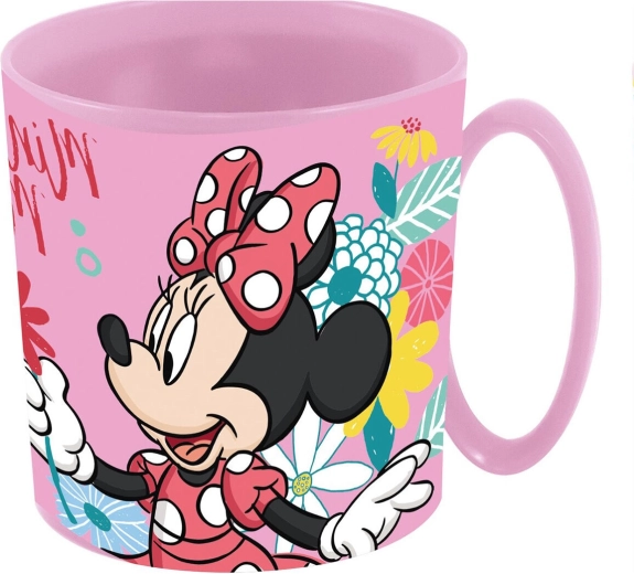 Vaikiškas puodelis 350 ml Minnie plastikinis rožinis