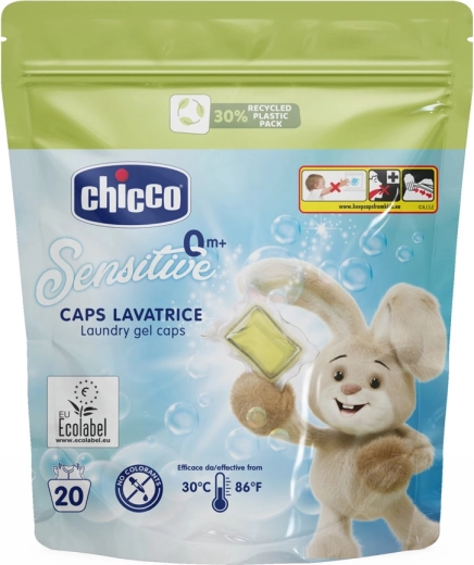 Skalbimo kapsulės CHICCO Baby Sensitive, 20 vnt.