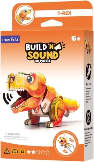 3D dėlionė MierEdu Pastatyk ir klausyk – Tyrannosaurus Rex