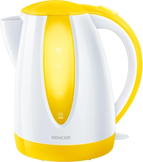 Geltonas „Sencor“ elektrinis virdulys, 1,8 l