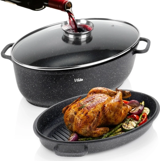 Granite Roaster 3-in-1 with Lid GRANITICA 8 + 3.2 l, 39 × 26.5 × 18 cm
