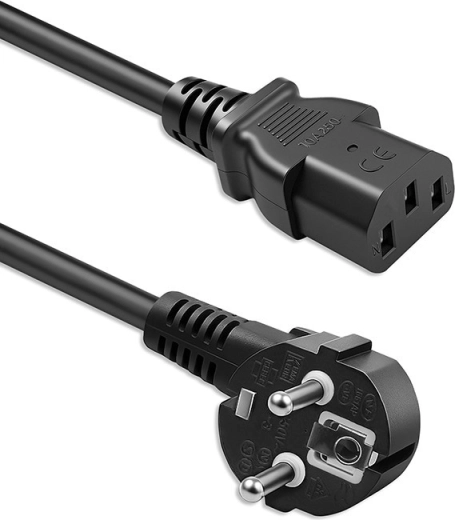 Qoltec power cable Schuko (CEE 7/7) – IEC C13, angled plug, 2 m