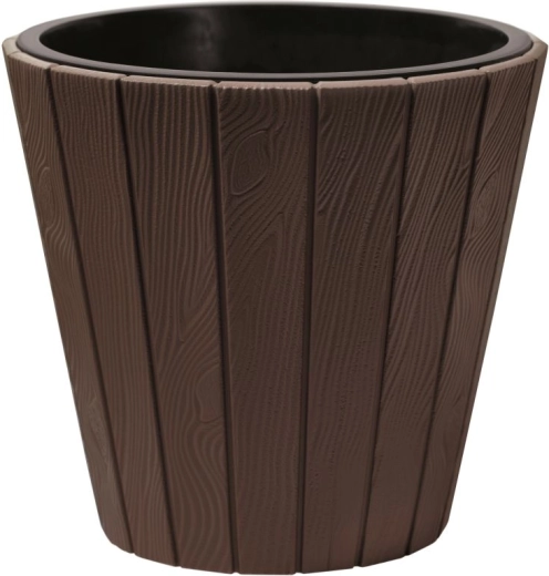 Woode Flower Pot with Insert 48.8 cm Brown