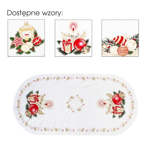 Kalėdinė dekoratyvinė servetėlė (serweta) 50 × 100 cm, dvipusė – 1 vnt.