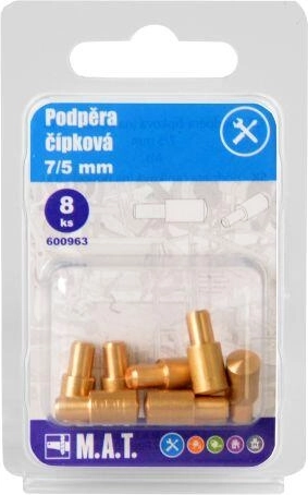 Žemelinis lentynų laikiklis 7/5 mm iš žalvario (8 vnt.)