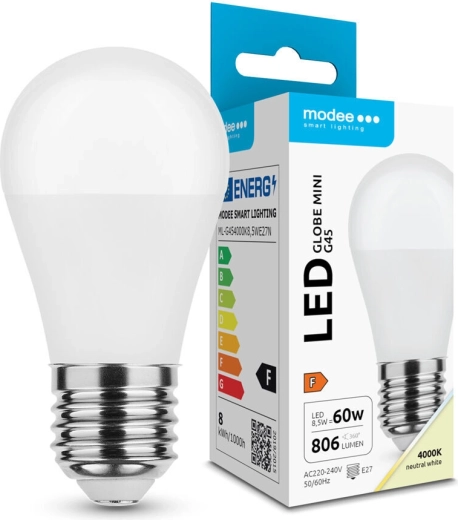 Modee LED lemputė Globe Mini G45 8,5 W E27 806 lm neutrali balta